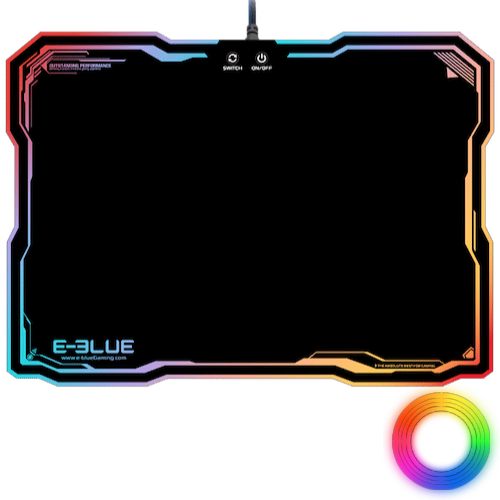 Tapis de Souris Gaming Rigide RGB - 10 Effets RGB Multicolore - EMP013