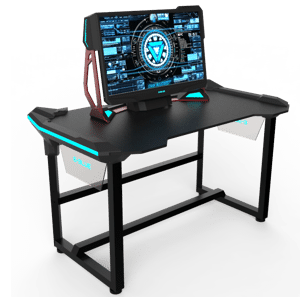 E-Blue - Bureau Gamer Rétro Eclairé LED RGB Largeur 1m35 - E-BLUE