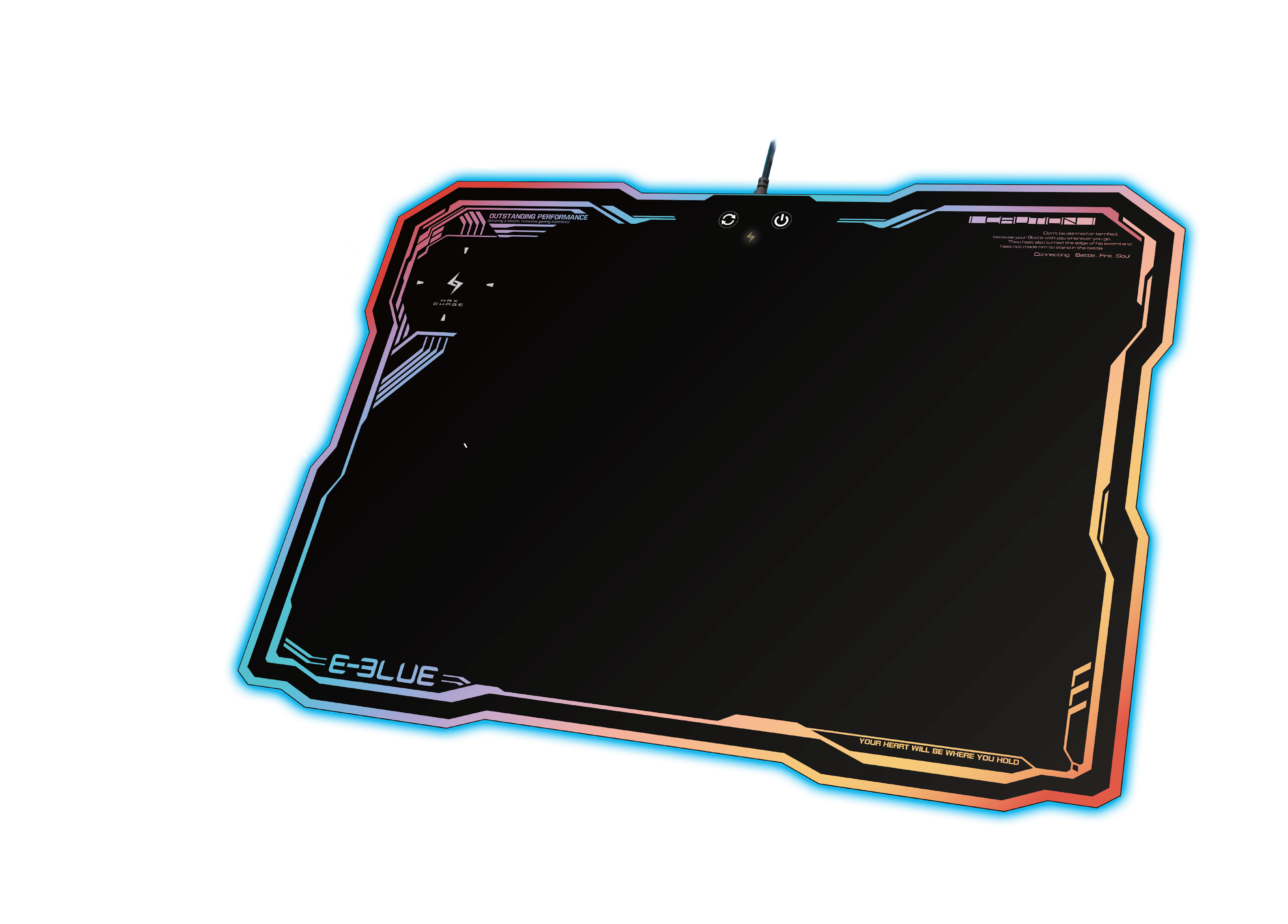 Tapis Gamer Rétro éclairé avec Chargeur induction EMP013BKCH - E