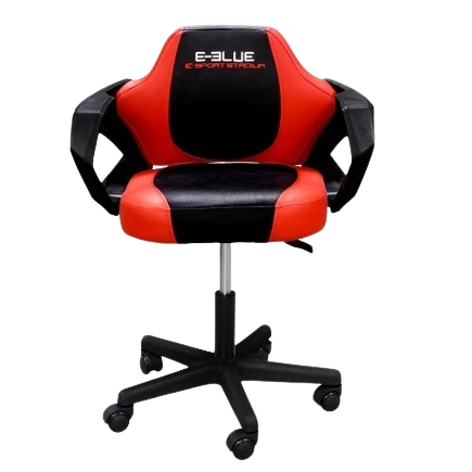 Chaise de Bar Gaming e-Sport à Roulettes en Similicuir Noir et Rouge