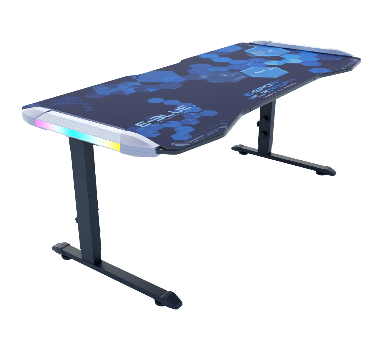 Bureau gaming SNAKE avec rétroéclairage LED RGB 156x60 cm noir